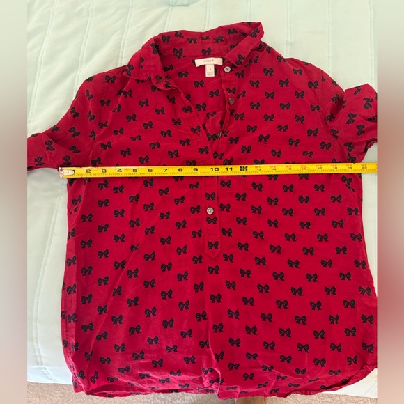 J Crew red blouse Size 6 - Picture 6 of 7
